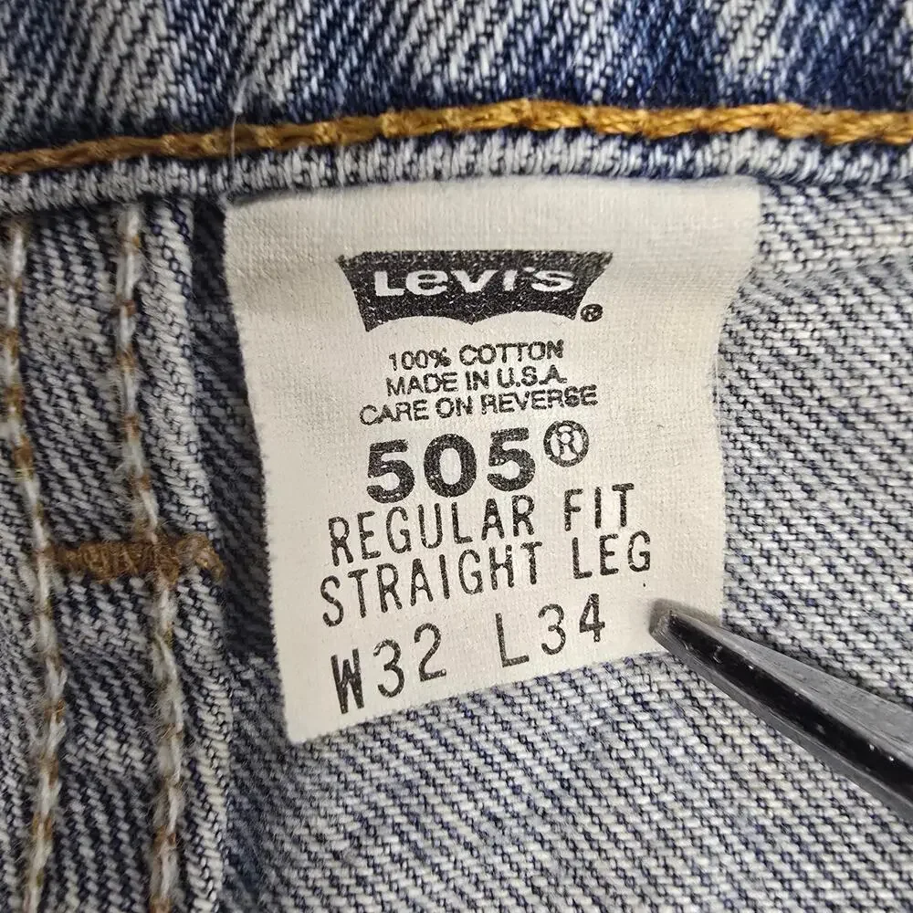 Vintage 90s Levi's 505 USA Made Jeans Tag 32x34 Measures 30x34 Light Wash USA